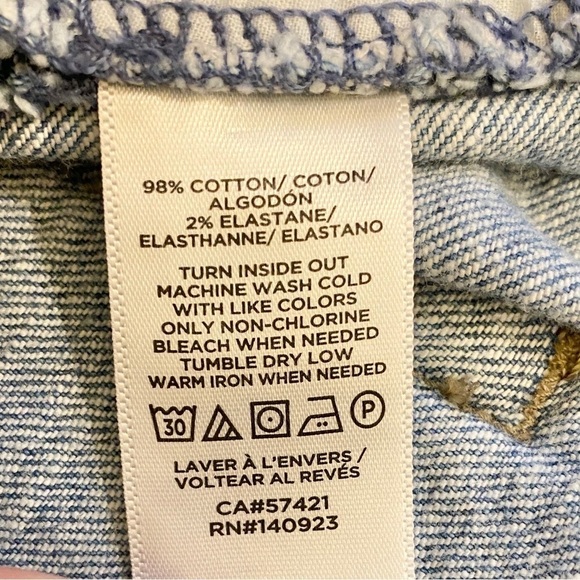 LOFT Outlet 0P Straight Jeans Women’s Distressed Stretch Light Wash Crop - Picture 11 of 15